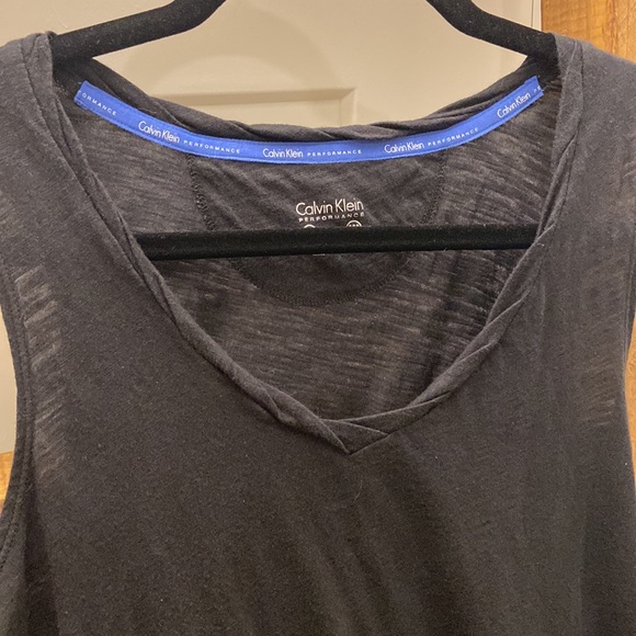 Womens Calvin Klein Black Performance Tank Top Size M, V-neck, Laced sides - Picture 5 of 9